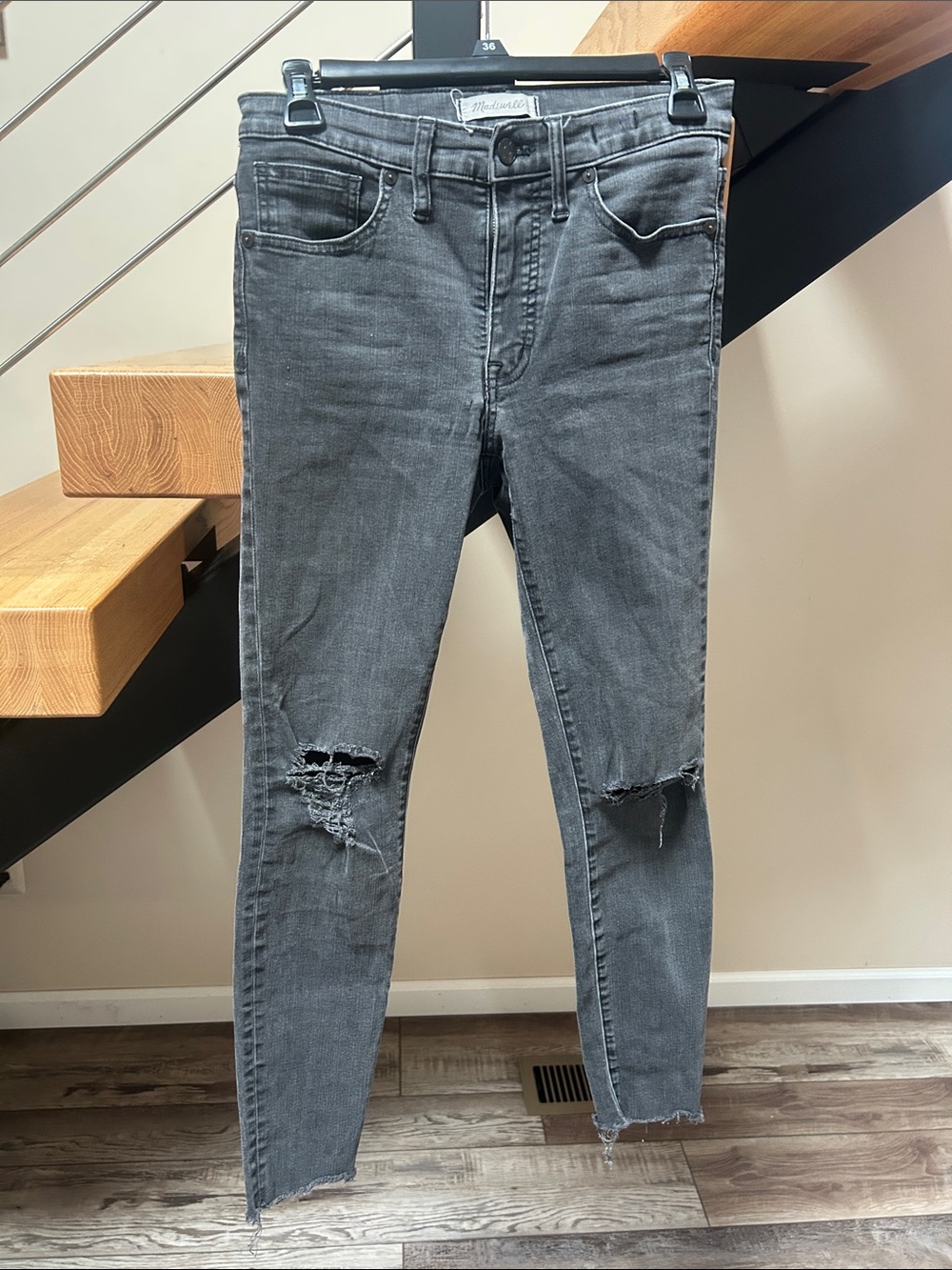 Madewell Washed Charcoal Skinny Jeans